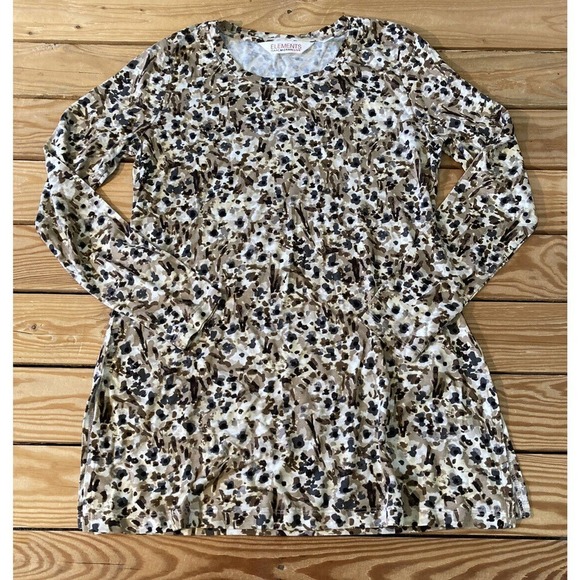 NEW Isaac Mizrahi Live Scoop Neck Long Sleeve Tunic Size Small Women’s Wheat - Picture 1 of 8